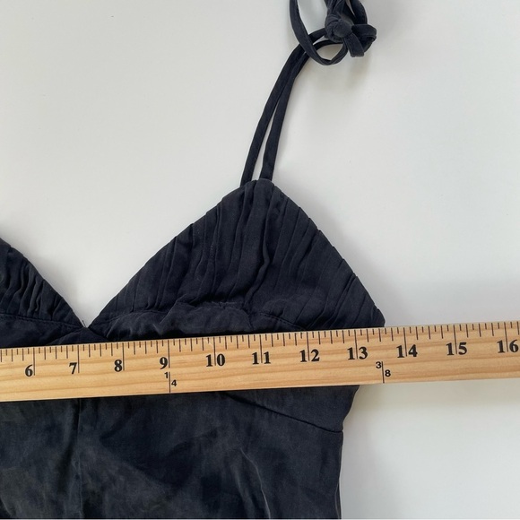 ZARA Women's Black Lyocell Tencel Drapey Pleated Romper Shoulder Straps Size XS - Picture 9 of 11